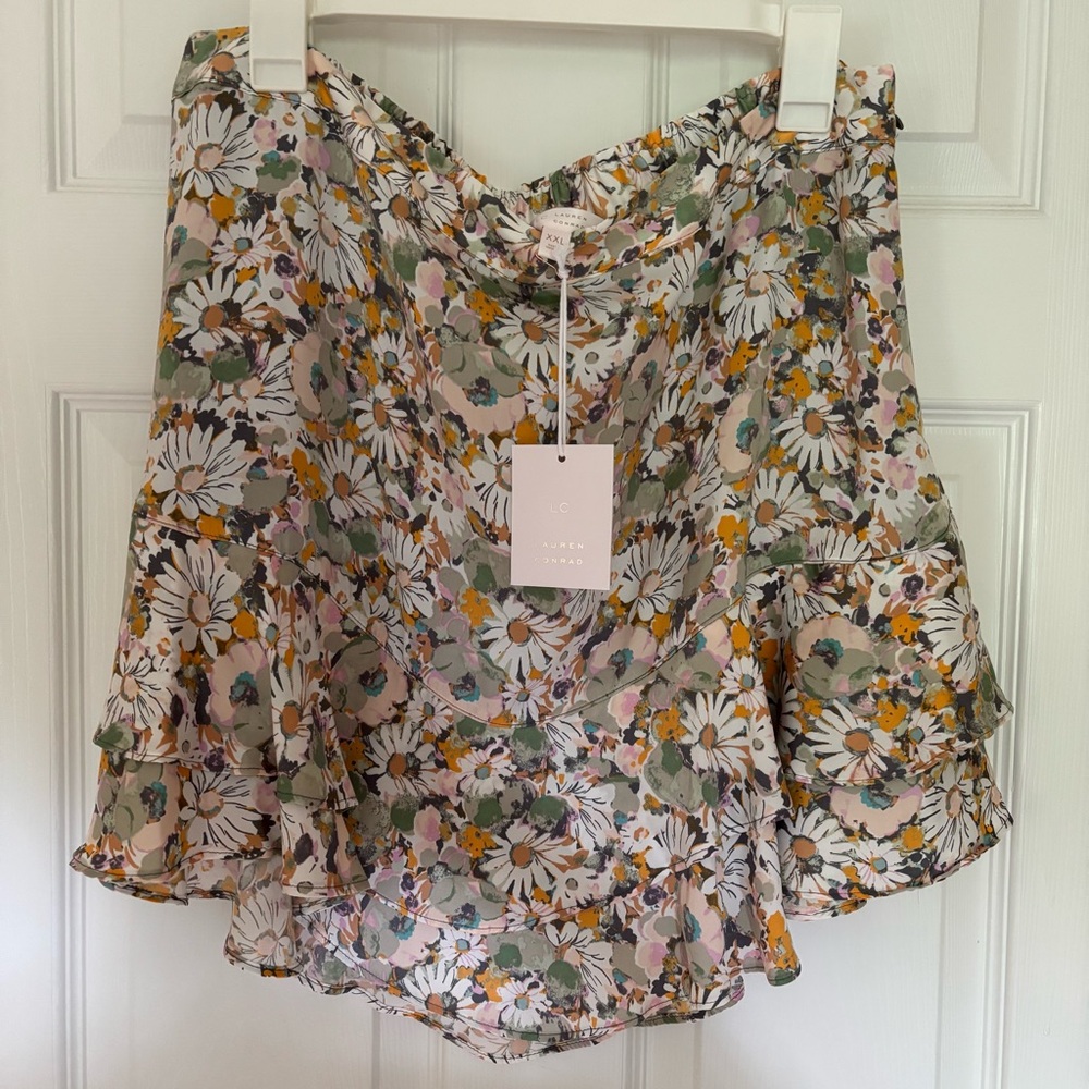 LC Lauren Conrad Multicolor Floral Skirt